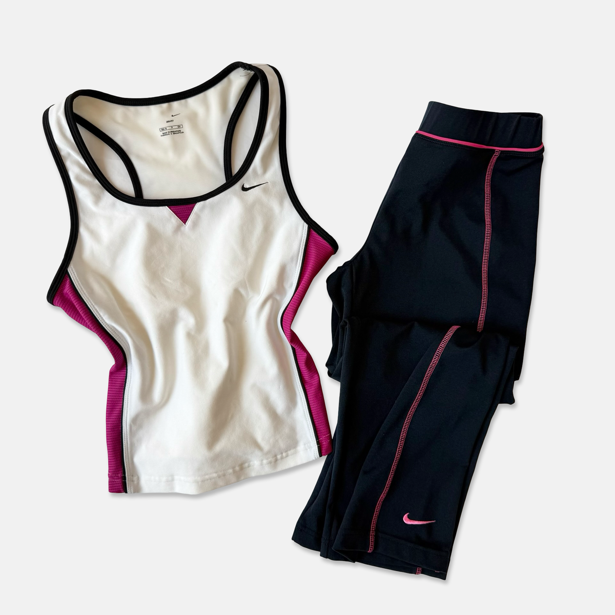 Nike Y2K Black Pink Capri Set