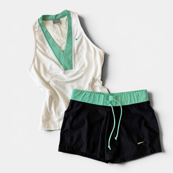 Nike Y2K Mint White Active Short Set Tennis Athleisure