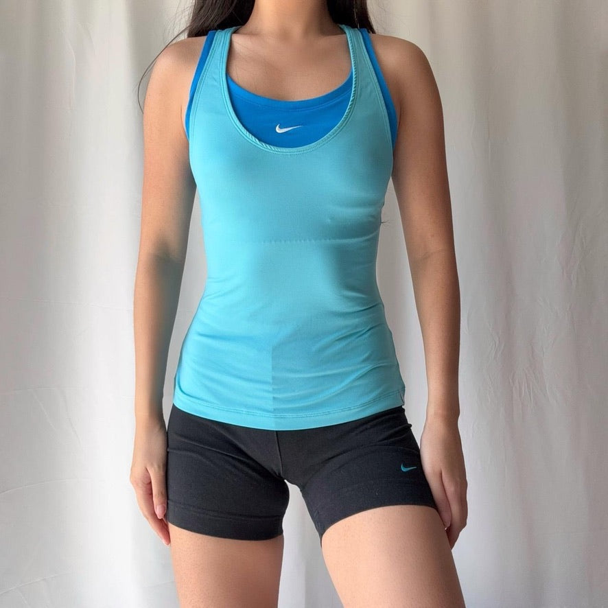 Nike Teal Racerback Tank & Black Shorts Set