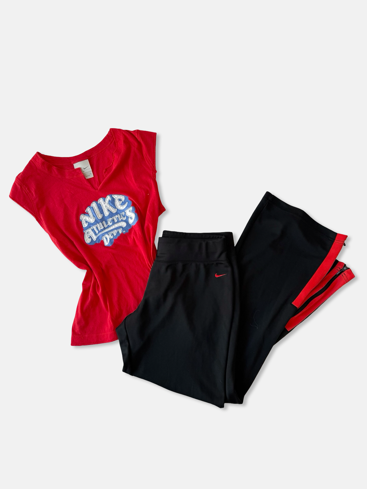 Nike Y2K Red Black Flare Pant Set
