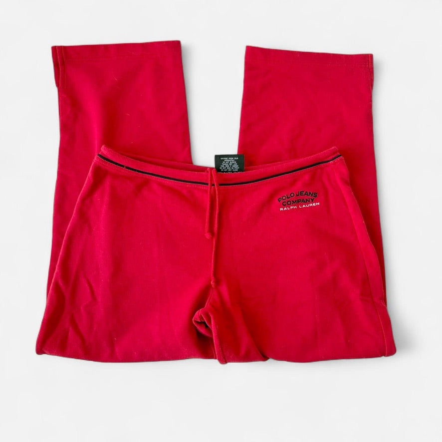 Polo Jeans Company Ralph Lauren Vintage 90s Red Capri Hoodie Set ❤️