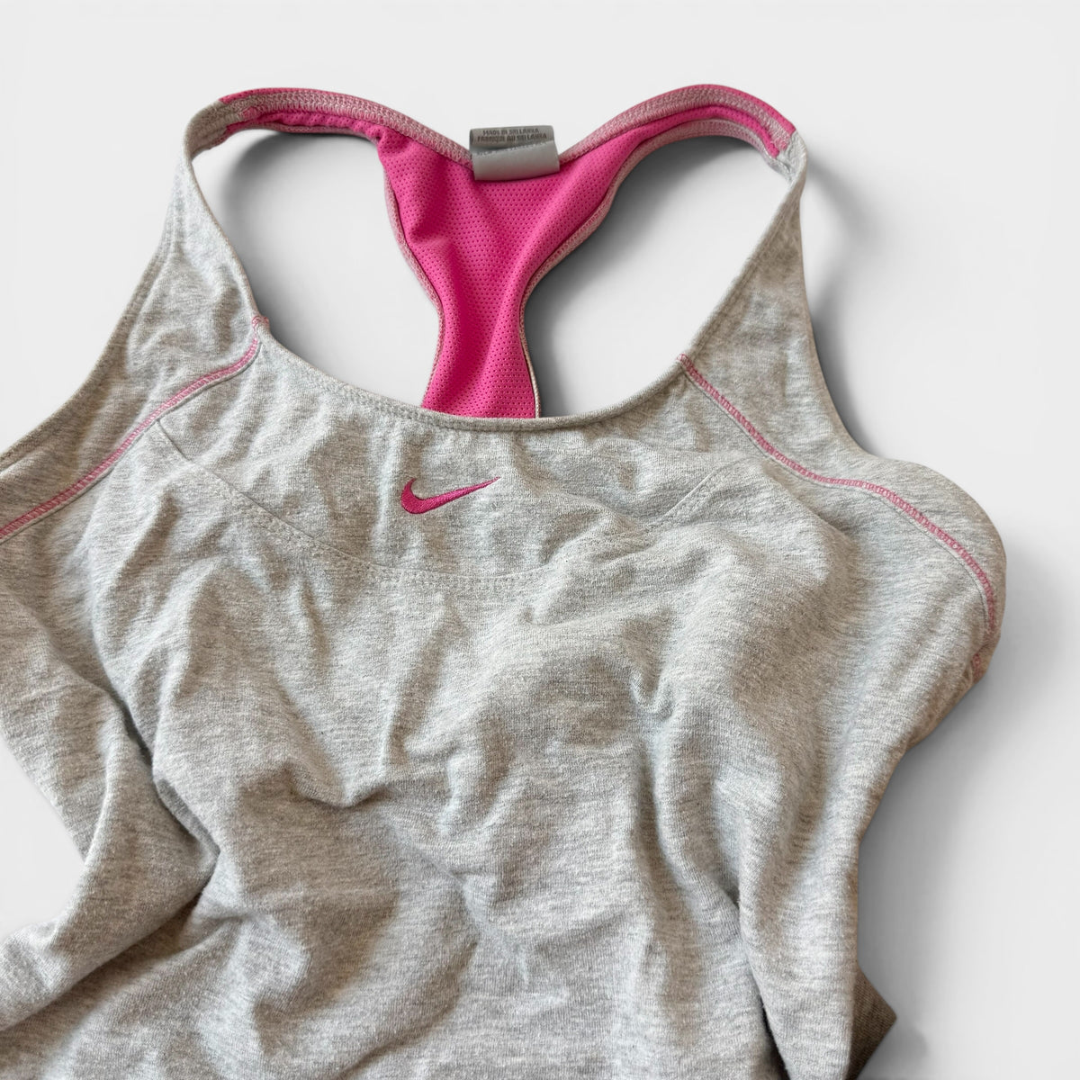 Nike Y2K Grey Pink Capri Set Early 2000s Y2K Athleisure