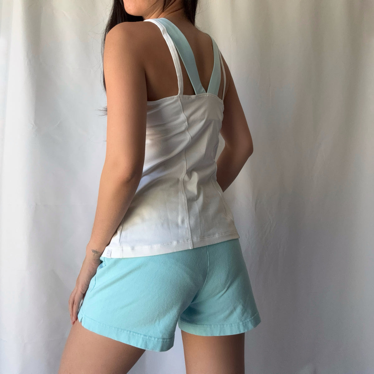 Nike Y2K Mixed Era Aqua Blue Lounge Short Set
