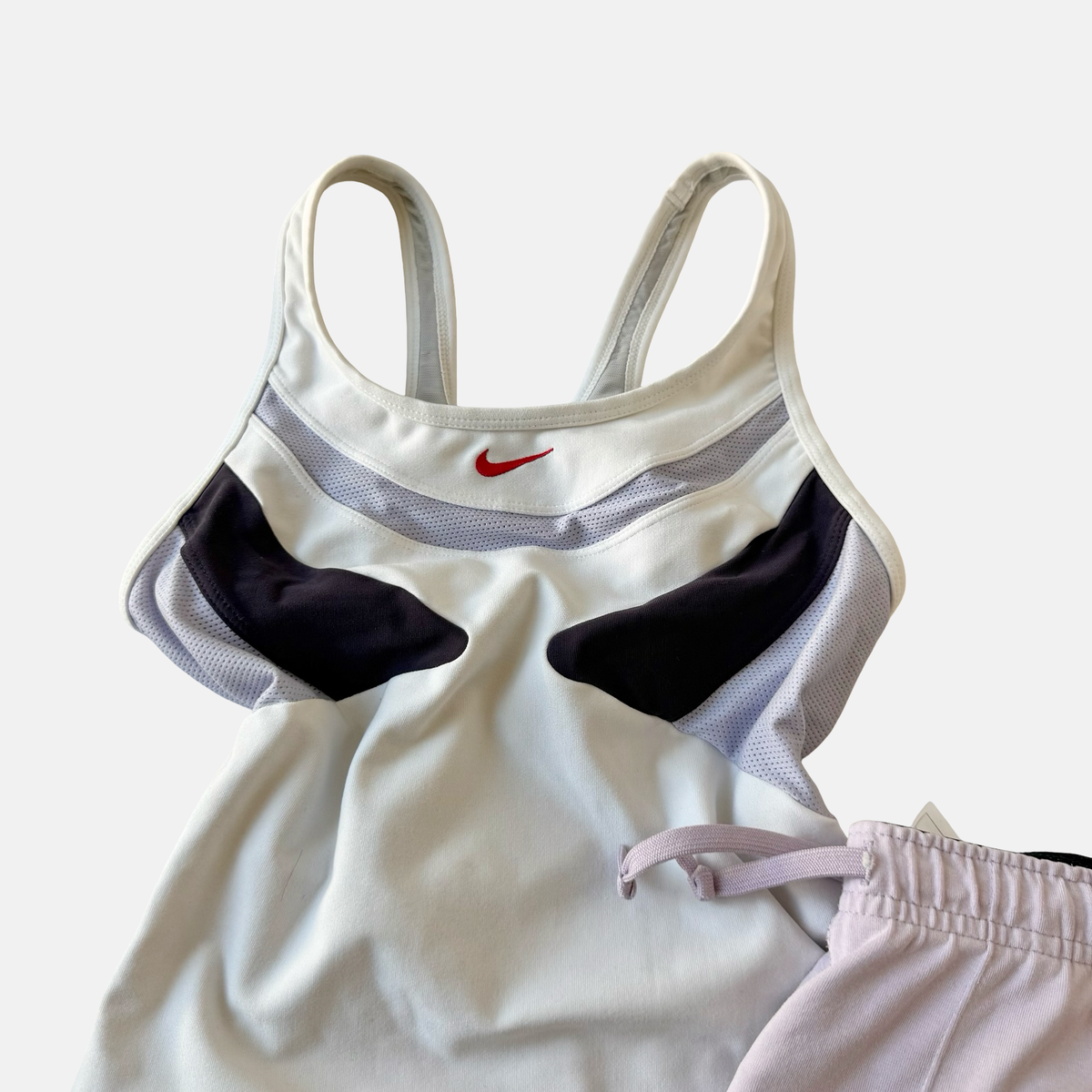 Nike Mixed Era White Lilac Flare Pant Set