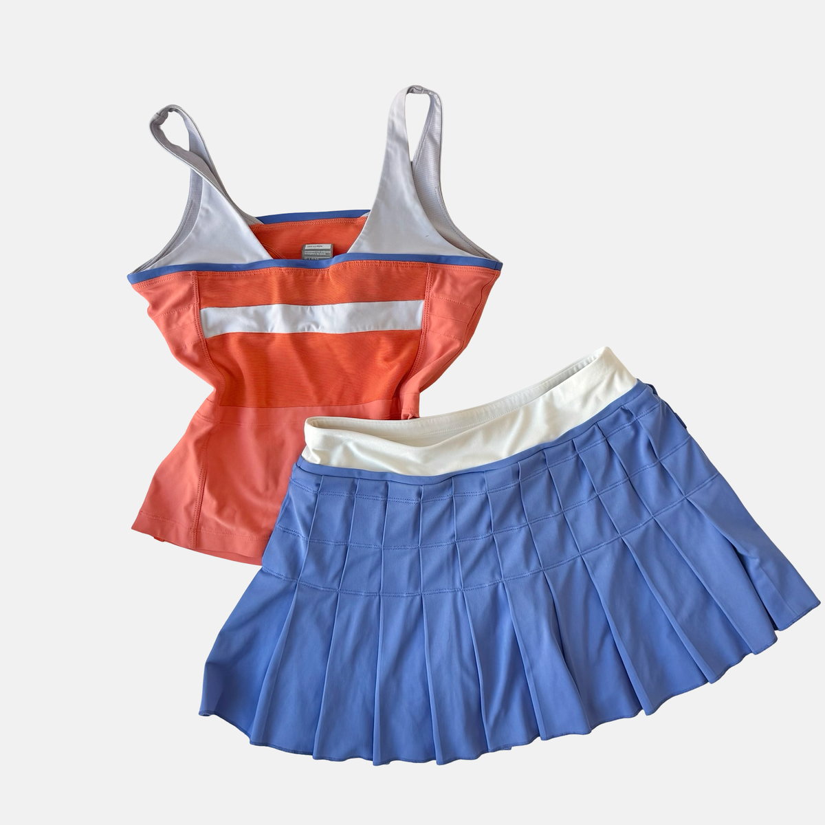 Nike Rare Late 2000s Coral Blue Tennis Skort Set