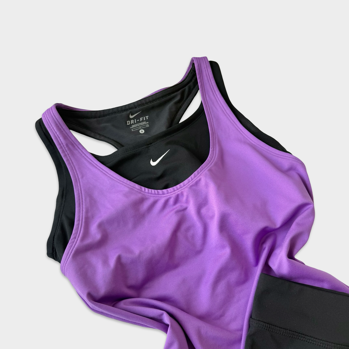 Nike Mixed Era Purple Black Athletic Short Set