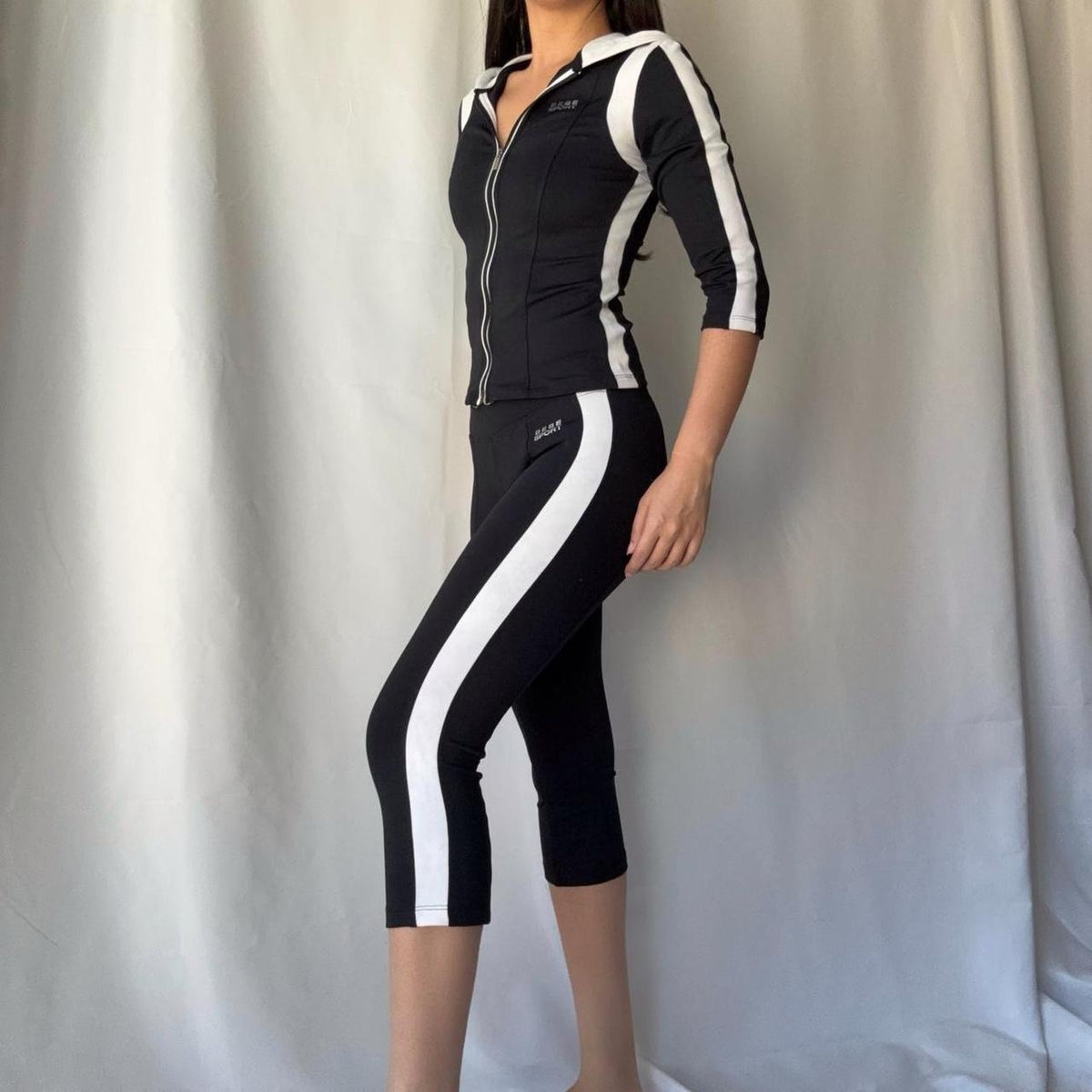 Bebe Sport Black & Cream Track Set 🖤