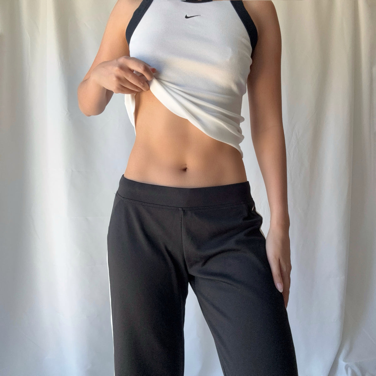Nike Y2K Black White Capri Track Pant Set Sporty