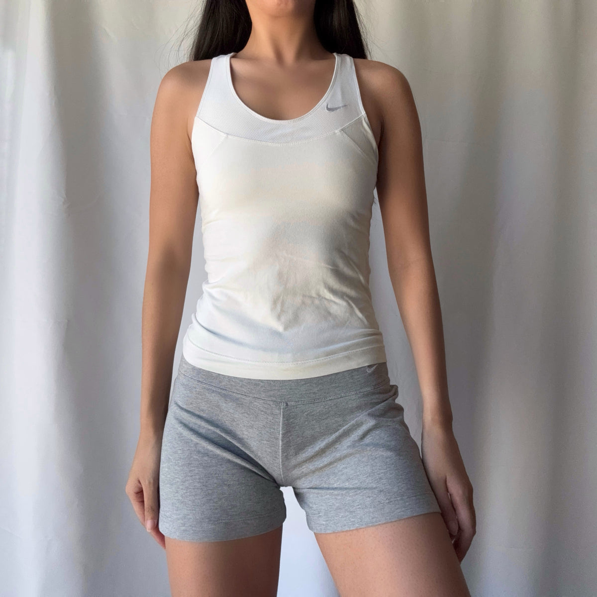 Nike Mixed Era White Gray Lounge Short Set