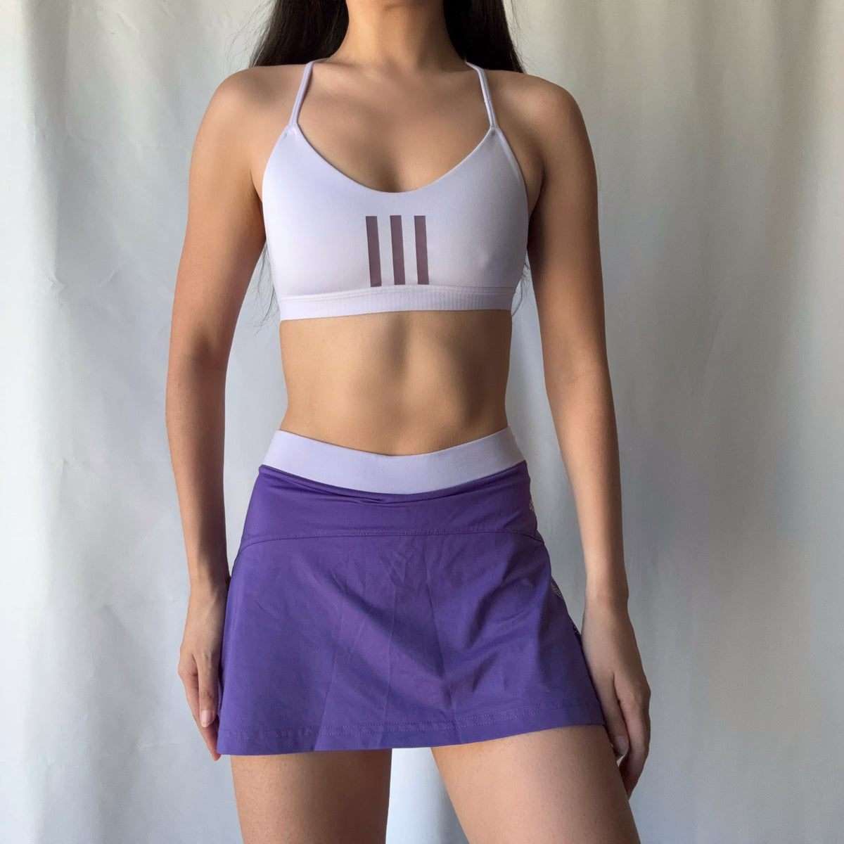 Adidas 3 Piece Purple Tennis Skort Set Jacket