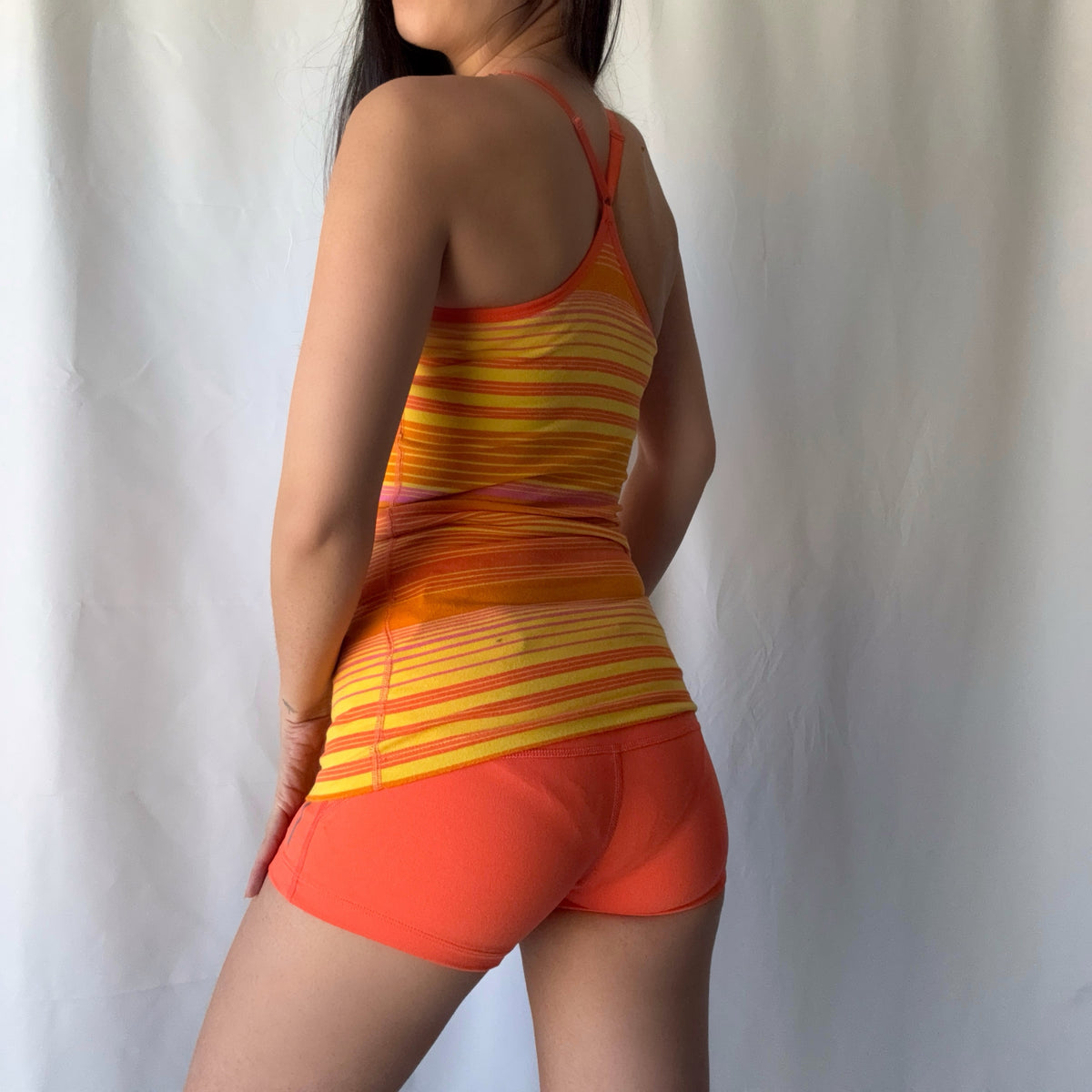 Nike Mixed Era Orange Pink Athletic Short Set