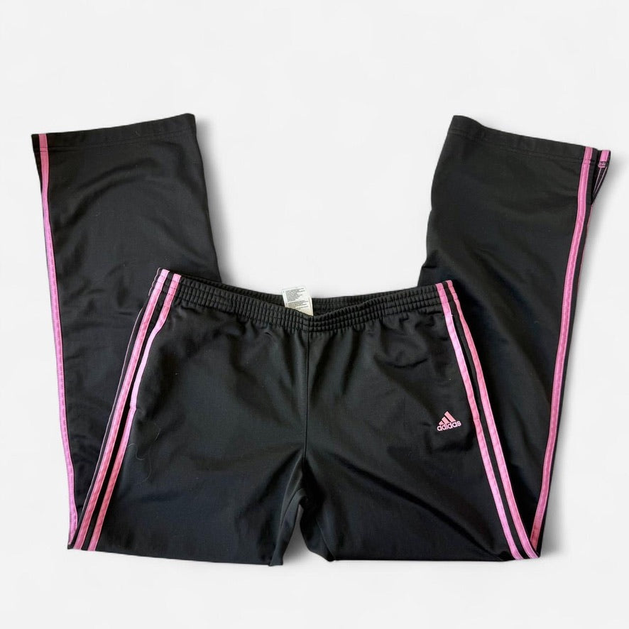 Nike x Adidas Y2K Black Pink Stripe Low Rise Wide Leg Set