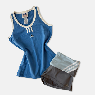 Adidas 90s Y2K Blue Gray Athletic Short Se