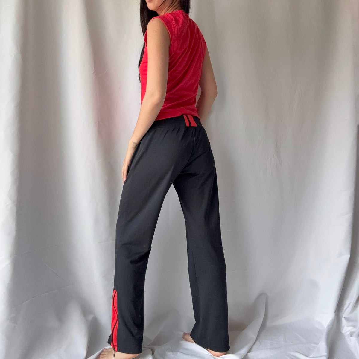 Nike Y2K Red Black Flare Pant Set