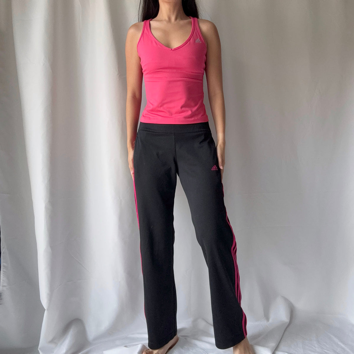 Adidas Mixed Era Pink Black Track Pant Set
