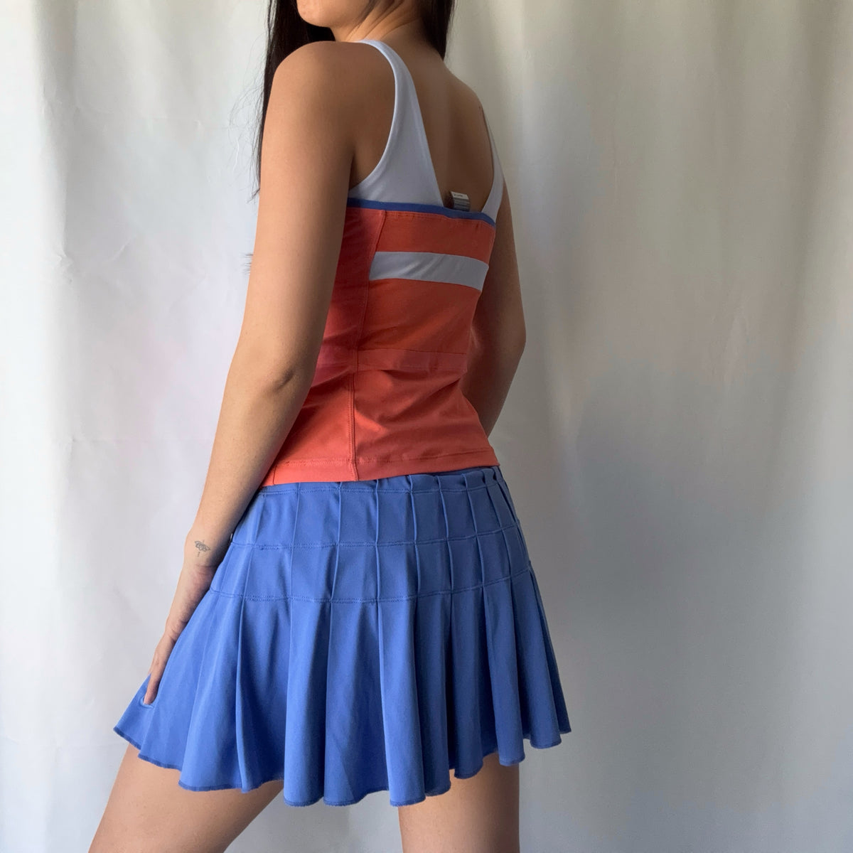 Nike Rare Late 2000s Coral Blue Tennis Skort Set