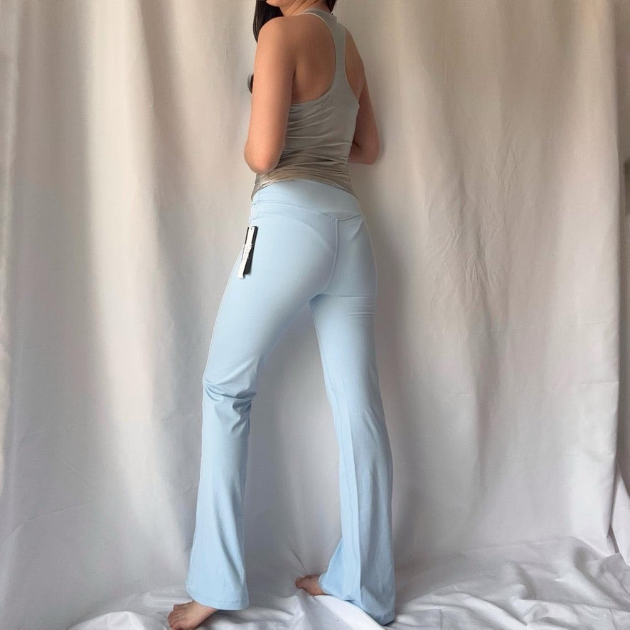 Vintage Y2K BEBE Sport Metallic Tank + Baby Blue Legging Set
