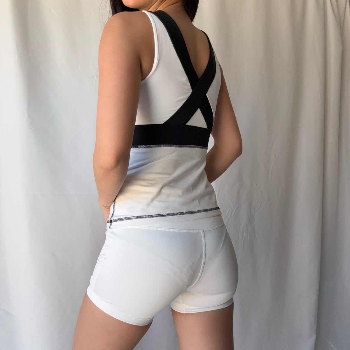 Adidas White Black Active Short Set Mixed Era