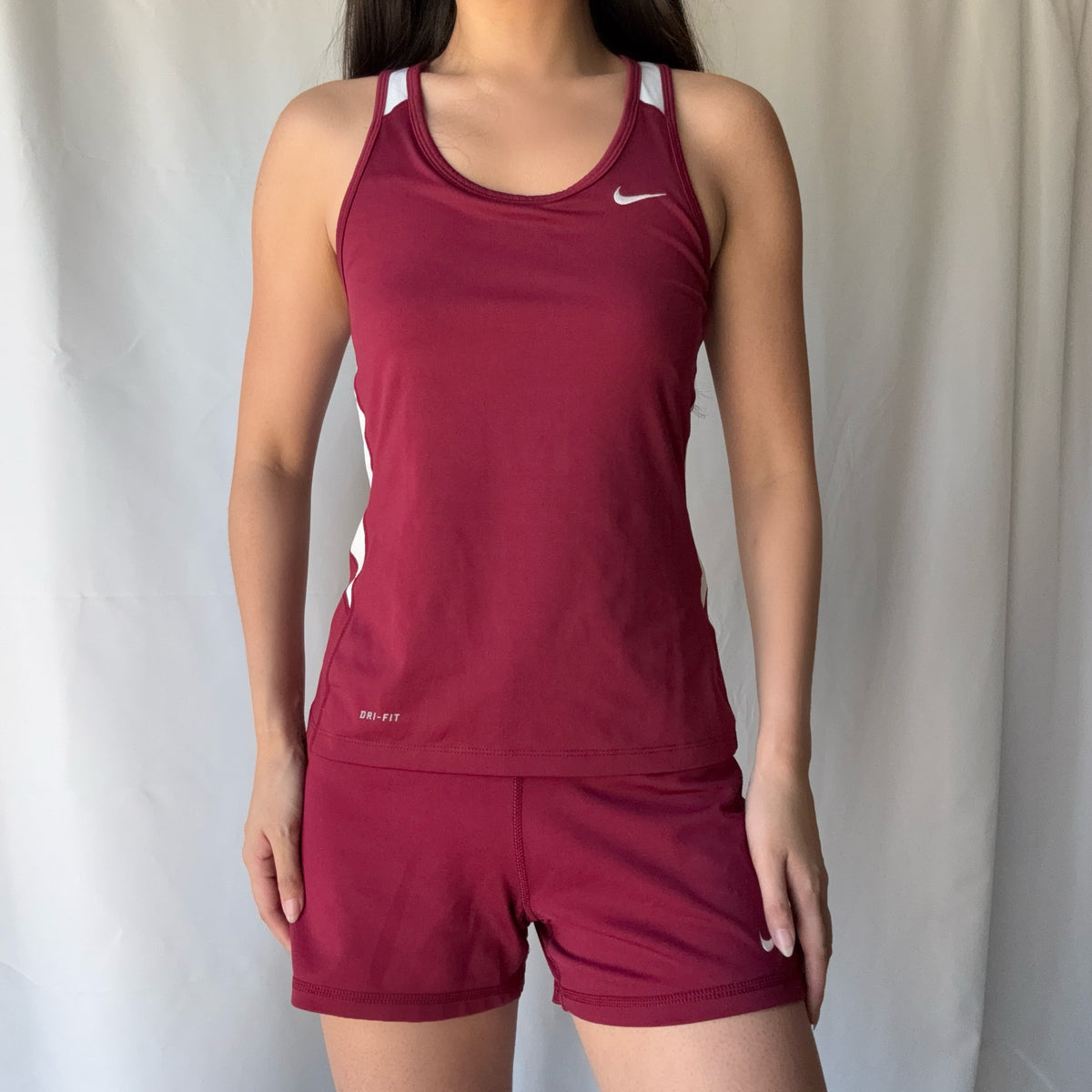 Nike Burgundy Running Short Set Classic Athleisure
