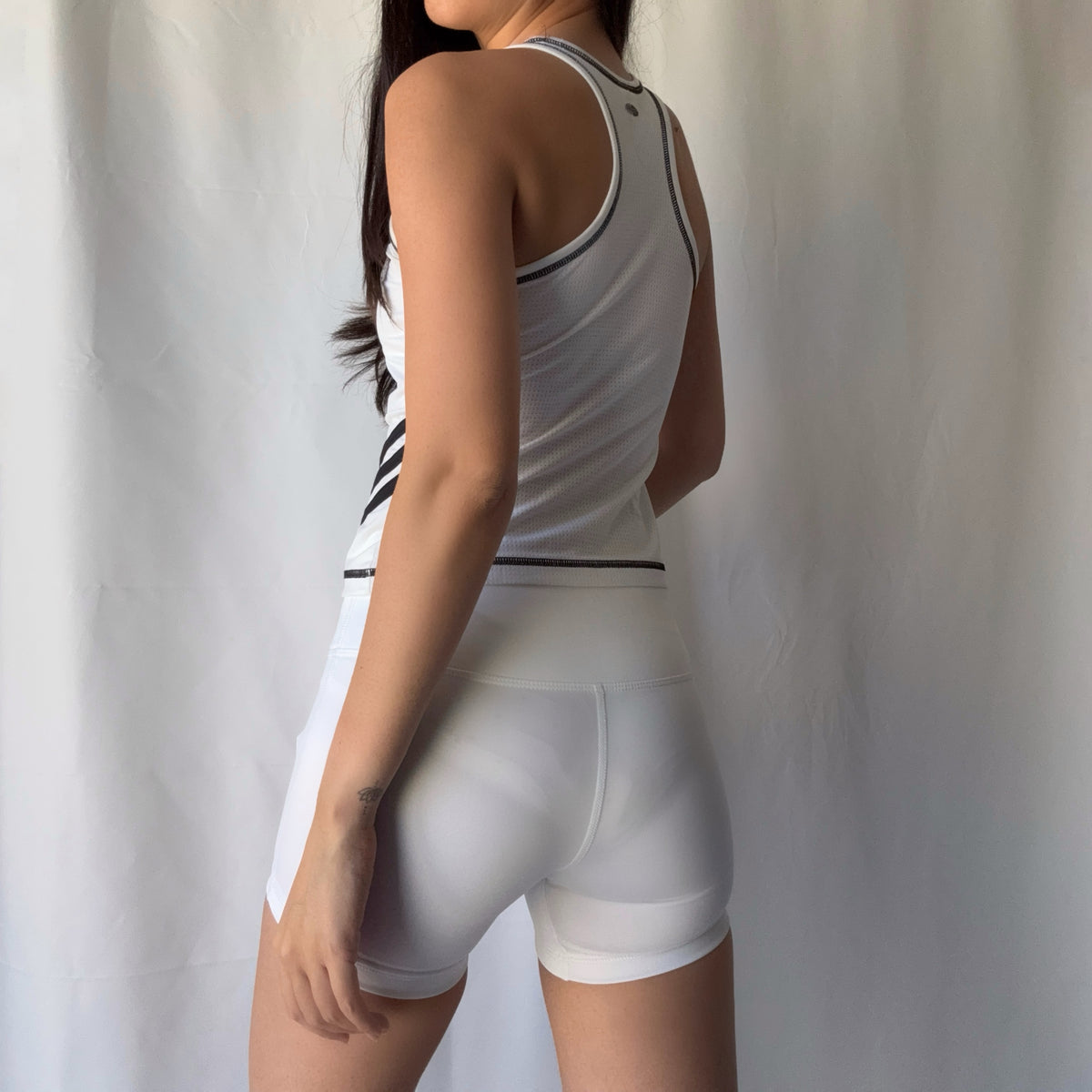 Adidas White Black Tennis Short Set