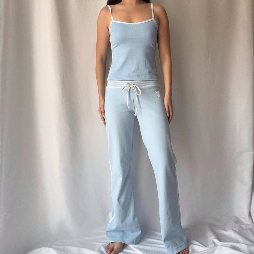 Vintage 90s Playboy Baby Blue Cami & Track Pants Set