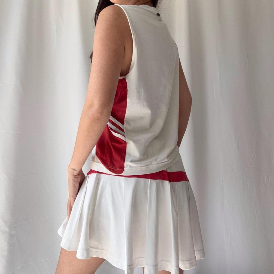Adidas Vintage 2006 White Red Skirt Set ❤️