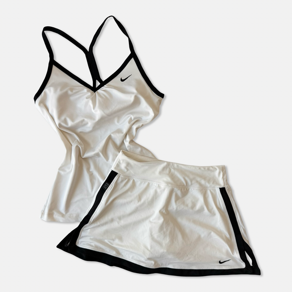Nike White Black Tennis Skort Set