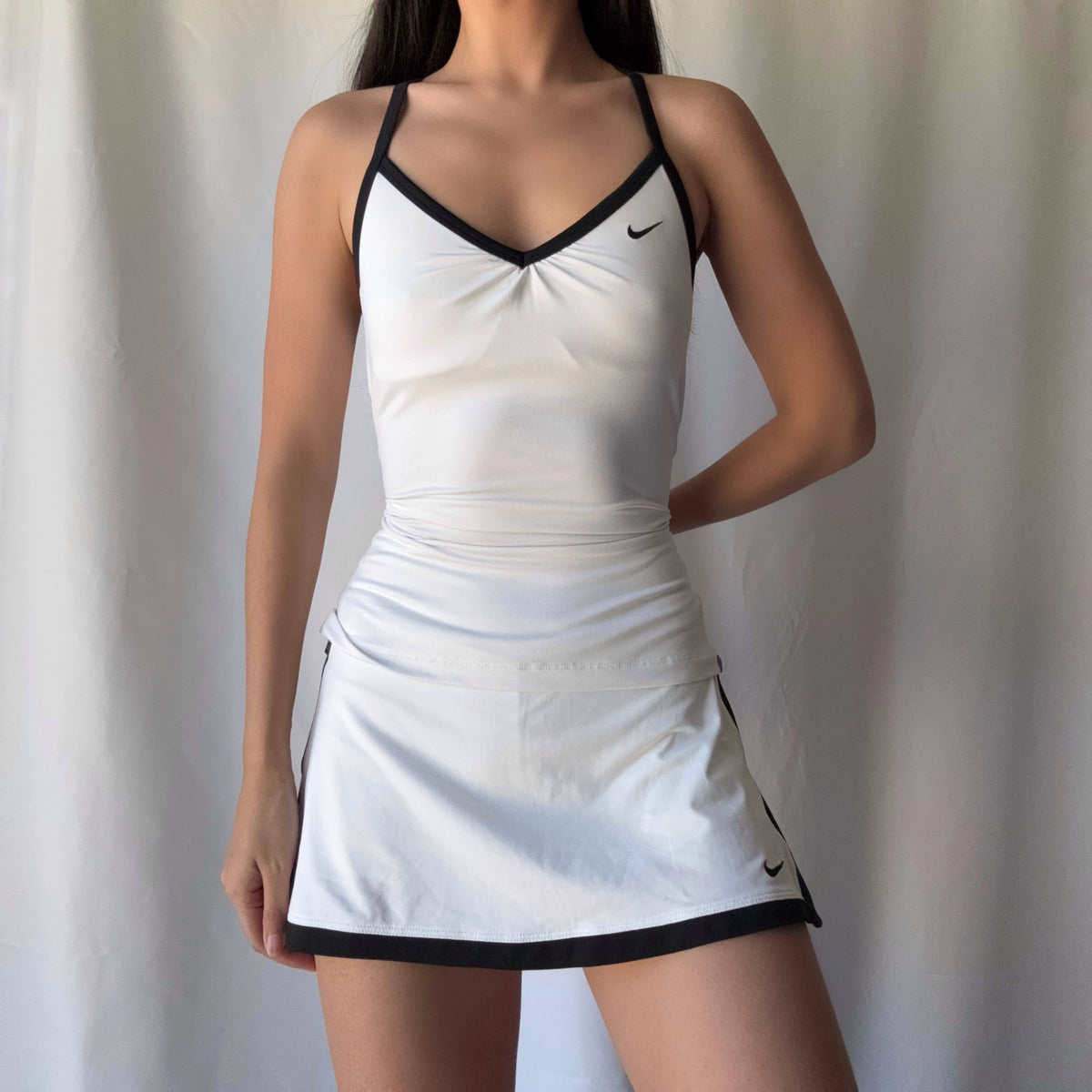 Nike White Black Tennis Skort Set