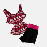 Nike Y2K Pink Stripe Tank Short Set