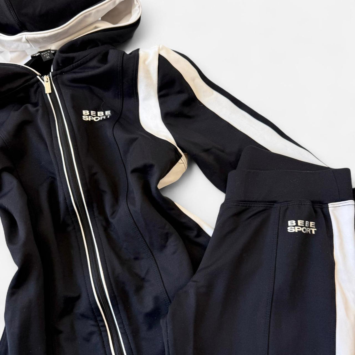 Bebe Sport Black & Cream Track Set 🖤