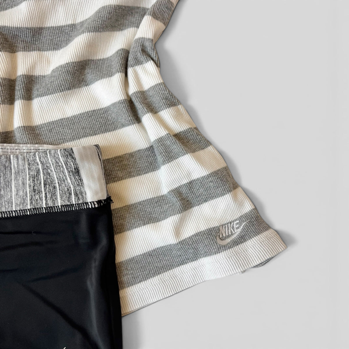 Nike Y2K Stripe Tank Black Shorts Set Sporty Athleisure