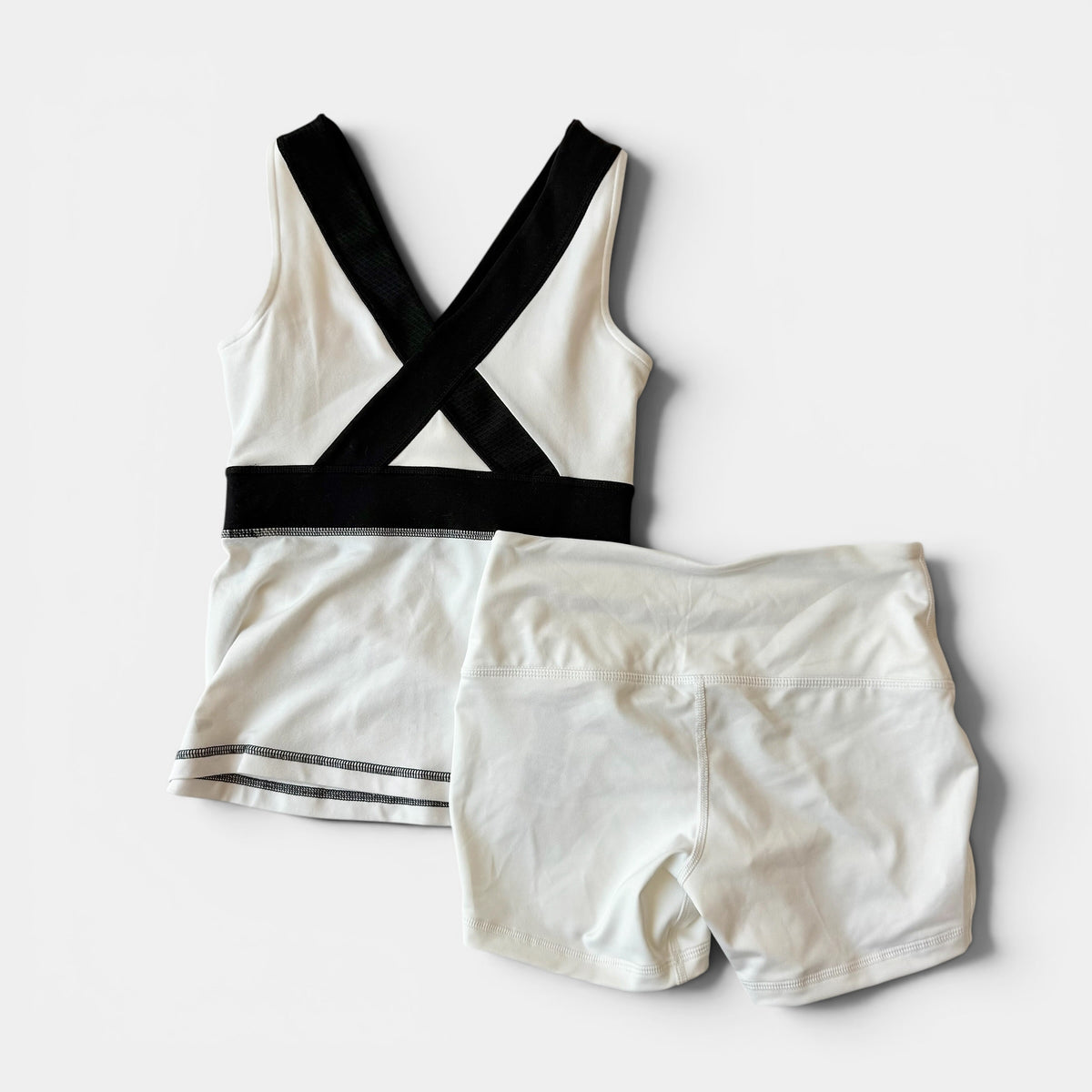Adidas White Black Active Short Set Mixed Era