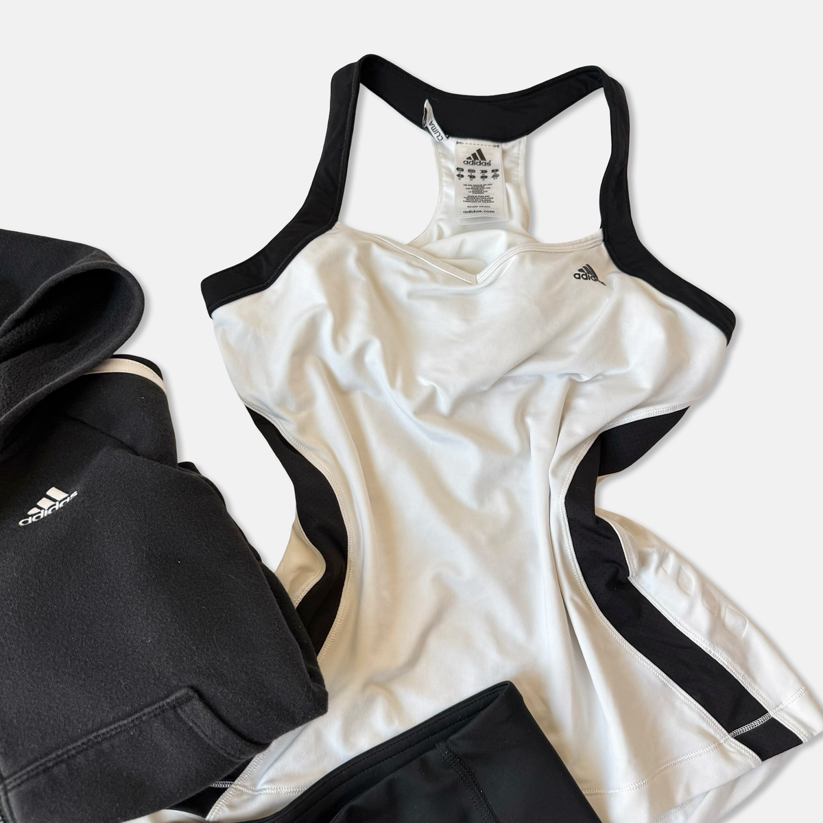 Adidas Mixed Era Black White 3 Piece Hoodie Short Set