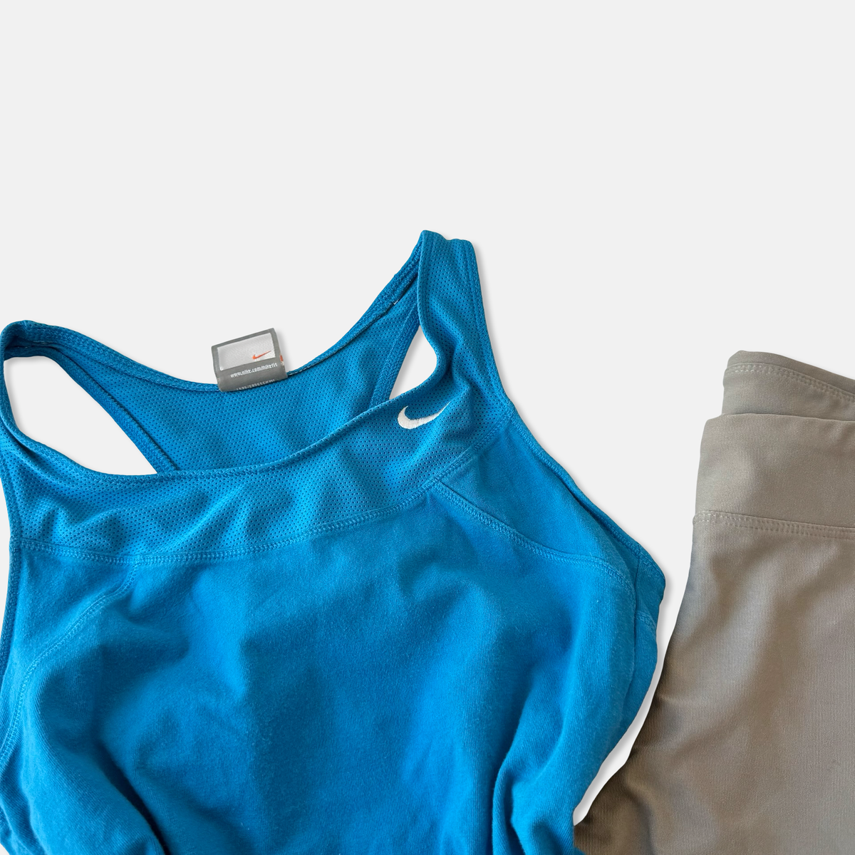 Nike Late 2000s Blue Gray Flare Pant Set