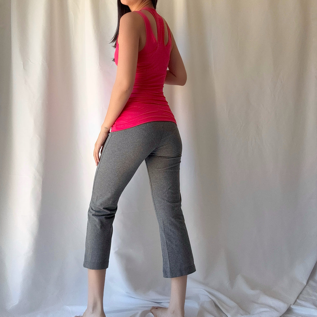 Nike Pink Grey Active Capri Set Y2K Athleisure