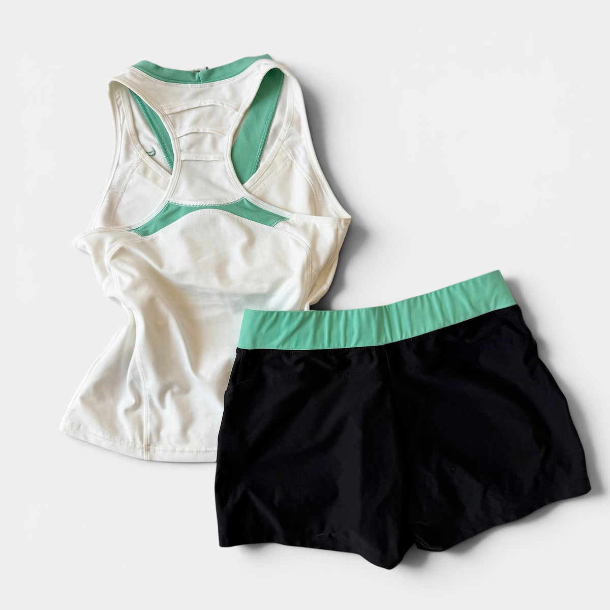 Nike Y2K Mint White Active Short Set Tennis Athleisure