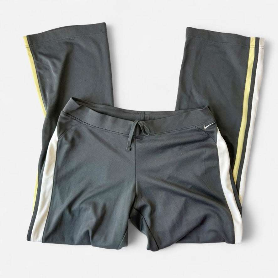 Nike Grey Pant Set White Yellow Contrast Wide Leg