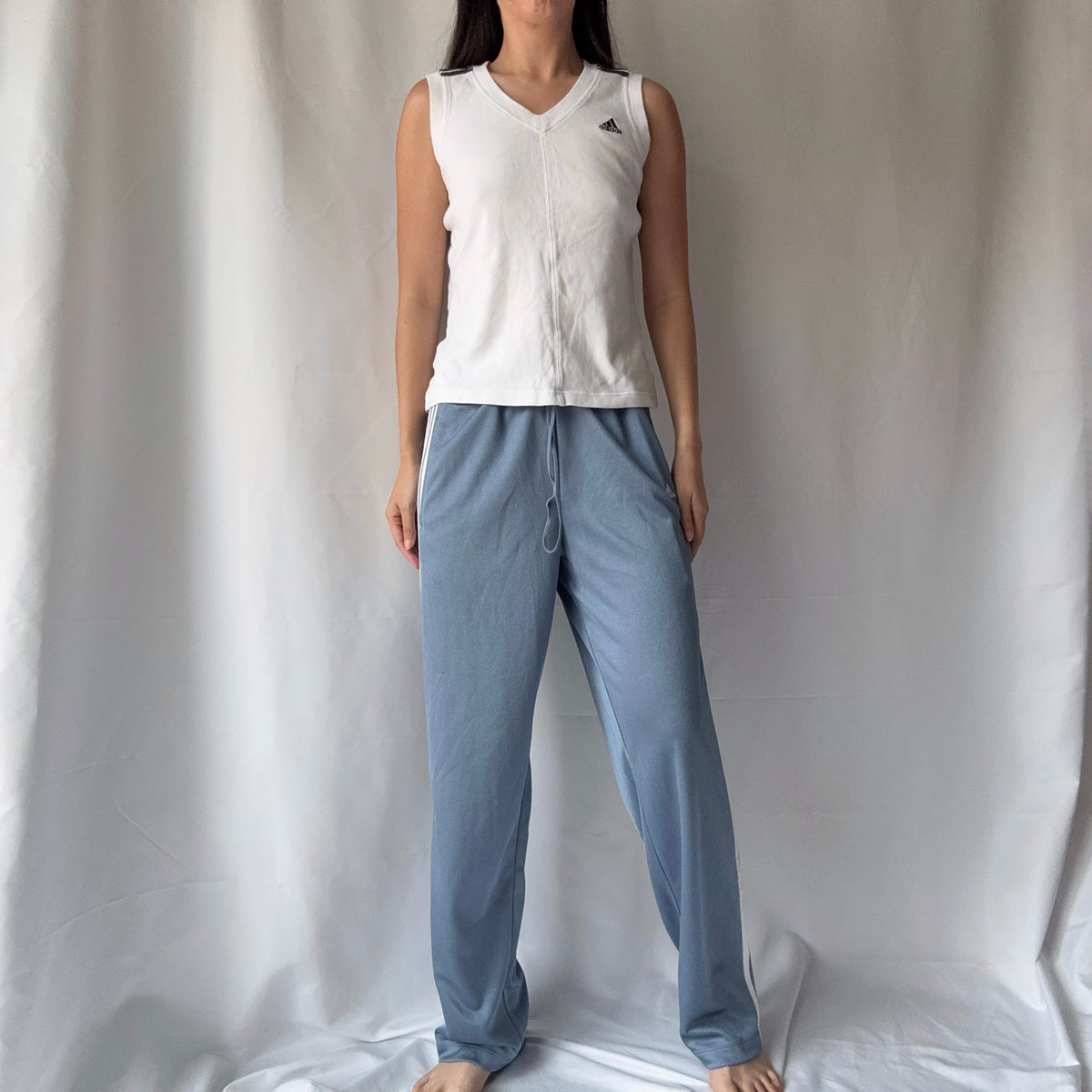 Adidas Mixed Era White Gray Track Pant Set