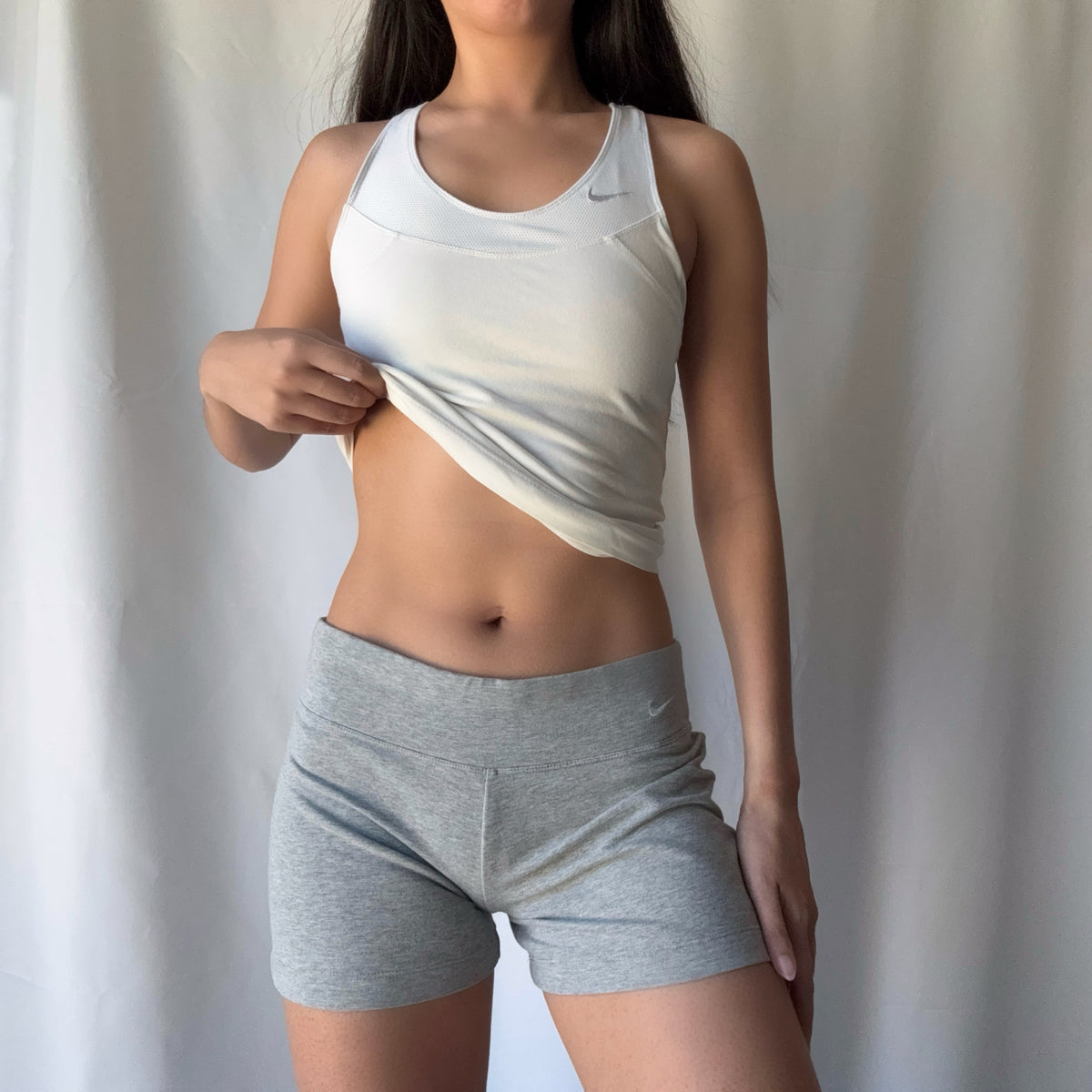 Nike Mixed Era White Gray Lounge Short Set