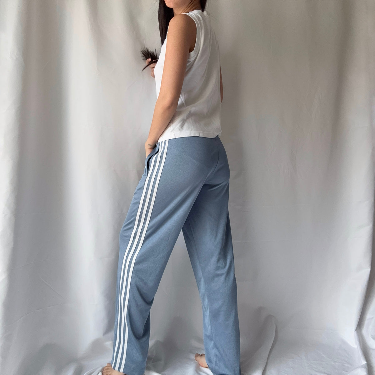 Adidas Mixed Era White Gray Track Pant Set