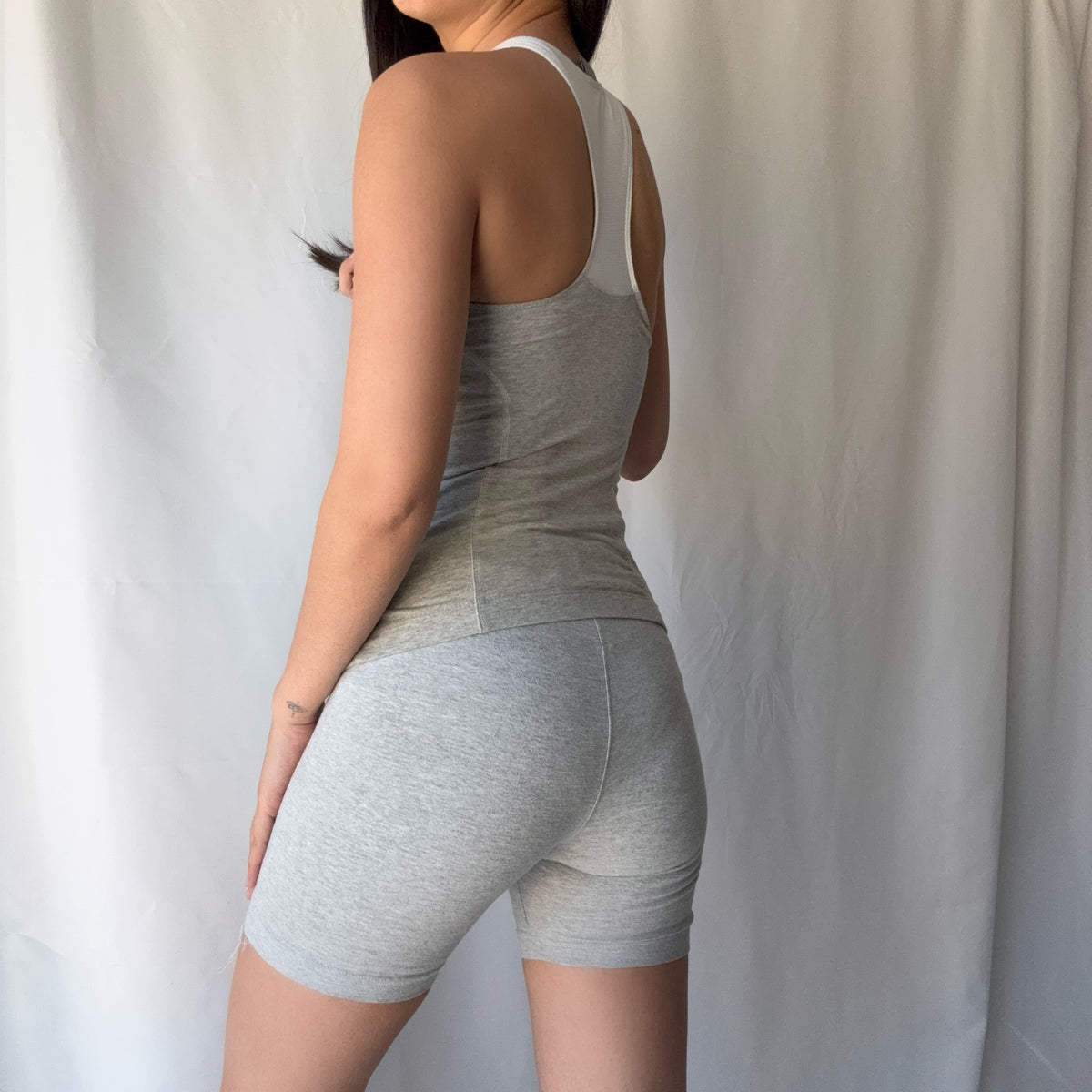 Nike Y2K Grey Active Short Set Minimal Athleisure
