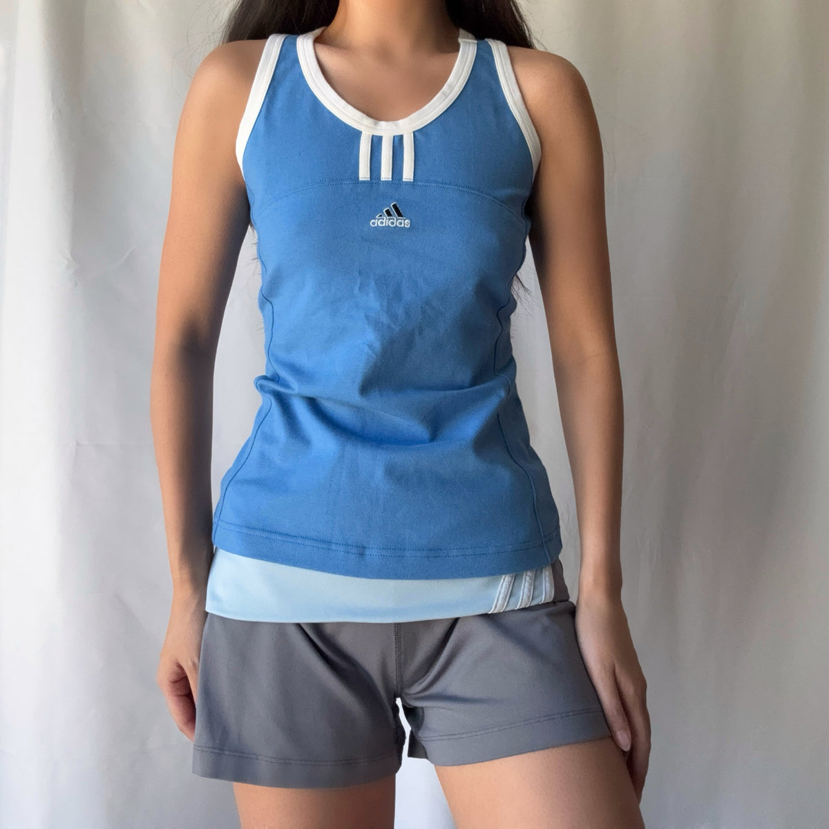 Adidas 90s Y2K Blue Gray Athletic Short Se