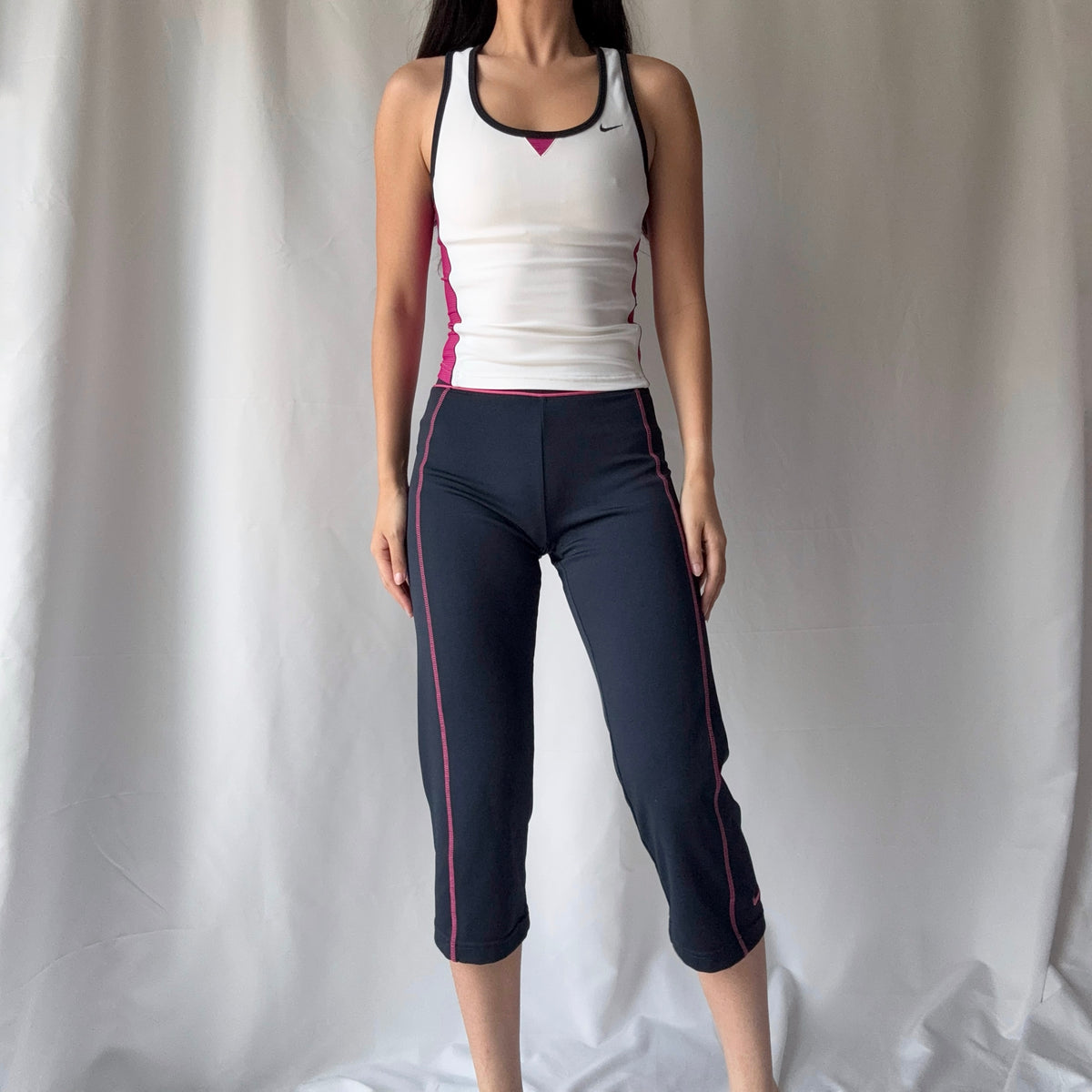Nike Y2K Black Pink Capri Set