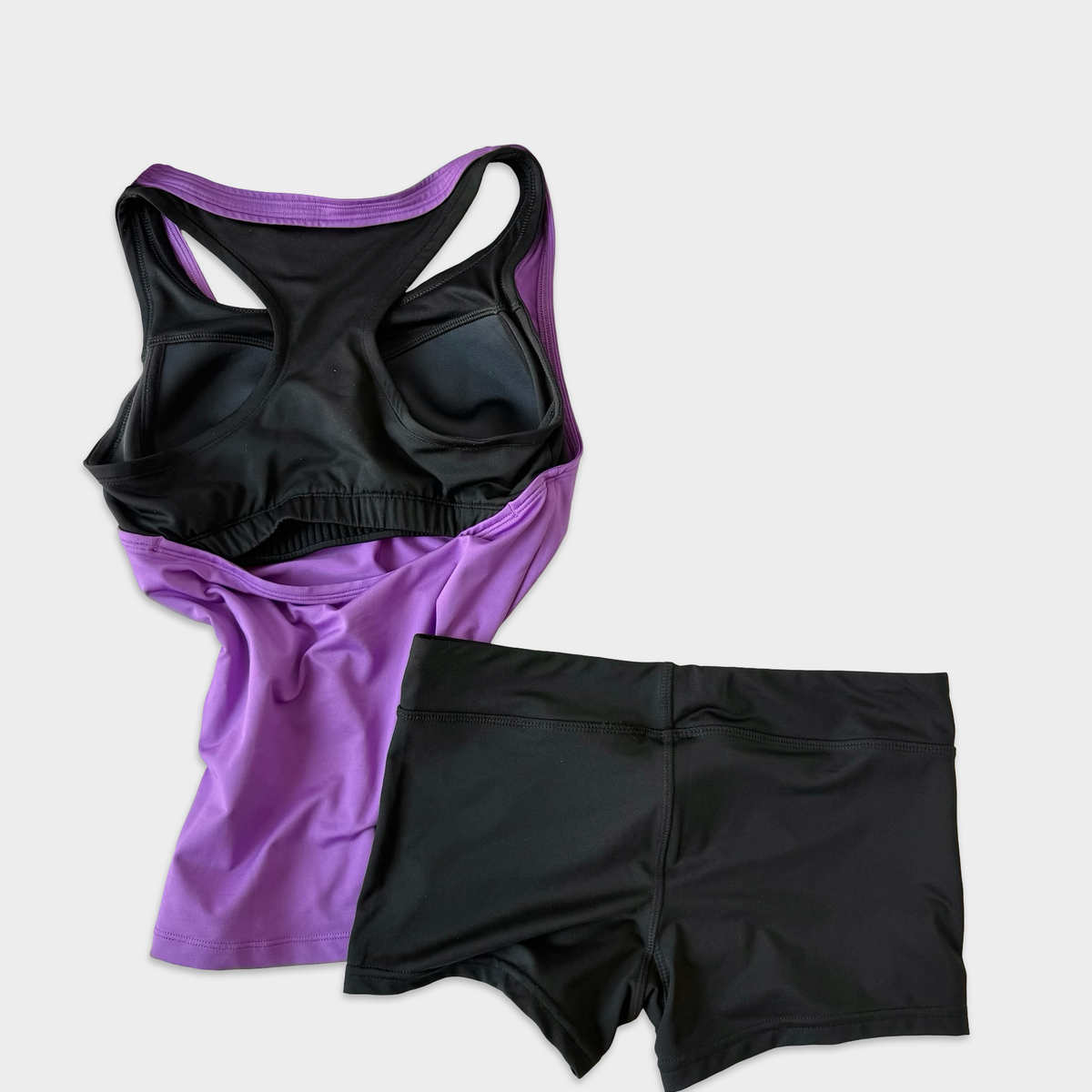 Nike Mixed Era Purple Black Athletic Short Set