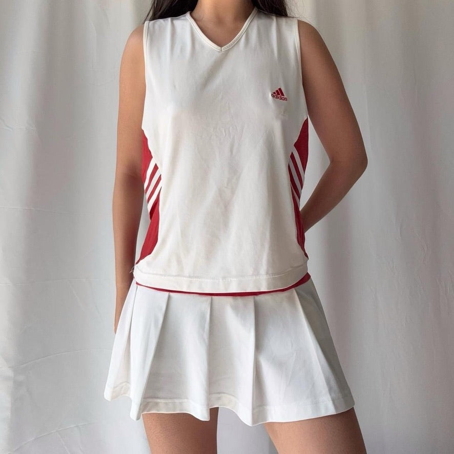 Adidas Vintage 2006 White Red Skirt Set ❤️