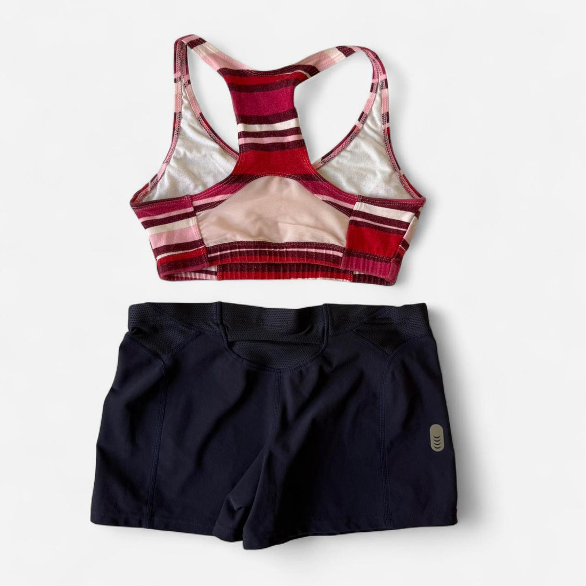 Nike Striped Sports Bra + Shorts Set