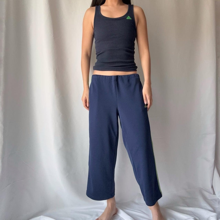 Adidas Y2K Navy Neon Capri Pant Set