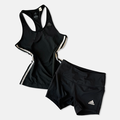 Adidas Black White Athletic Short Set