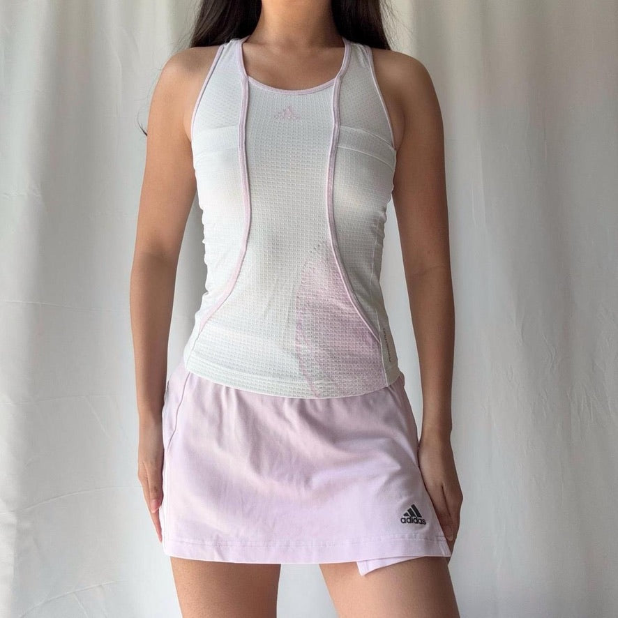 Adidas Mid 2000s Lilac White Tennis Skirt Set
