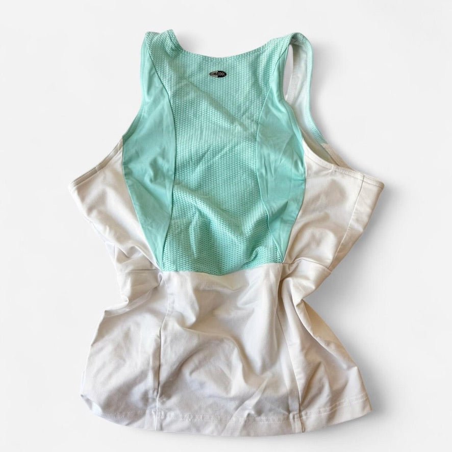 Adidas Vintage Y2K Aqua White Tennis Skirt Set